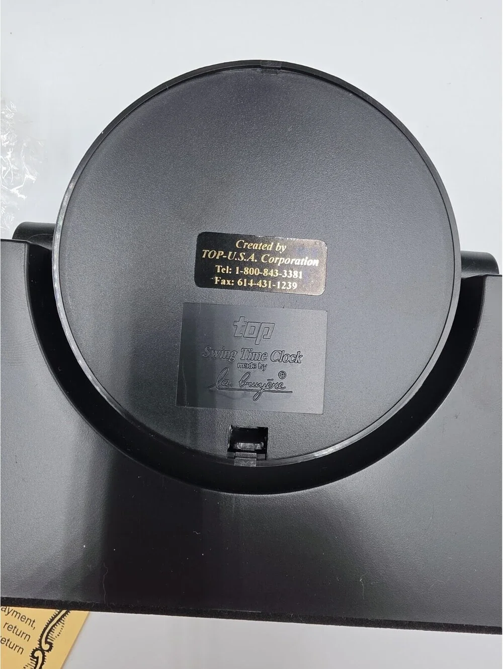 La Bruyère Black Desk Swing Time Clock - New Without Tags, Open Box